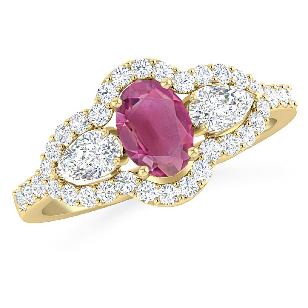 Yellow Gold - Pink Tourmaline