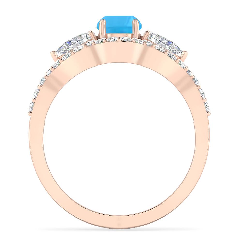 Rose Gold - Blue Topaz