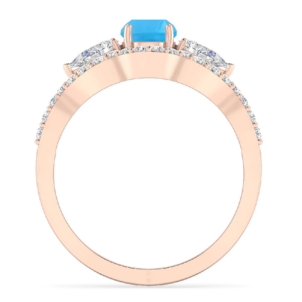 Rose Gold - Blue Topaz