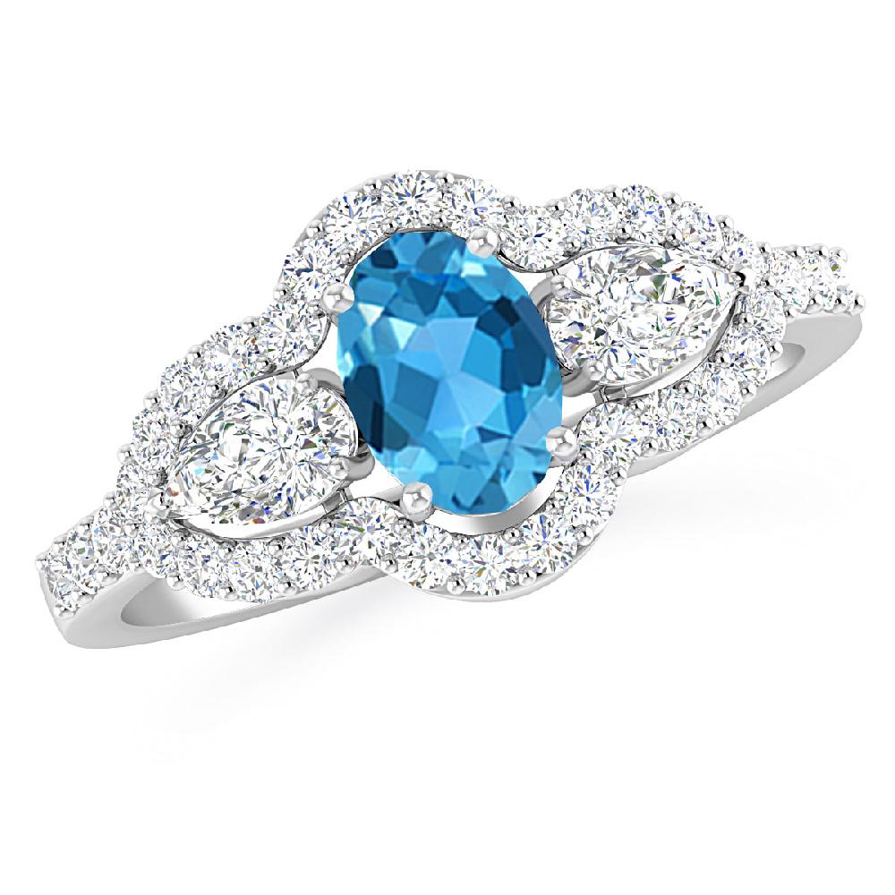 White Gold - Blue Topaz