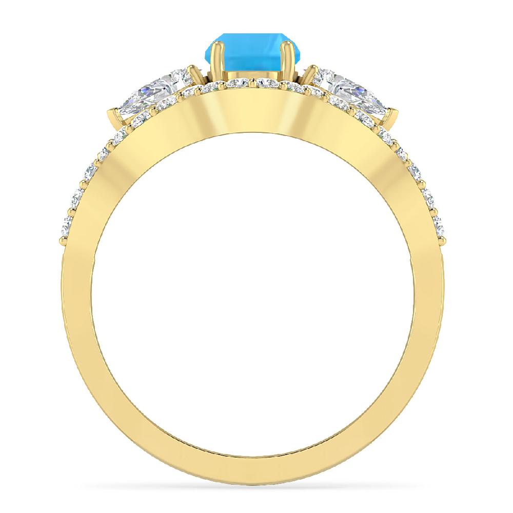 Yellow Gold - Blue Topaz