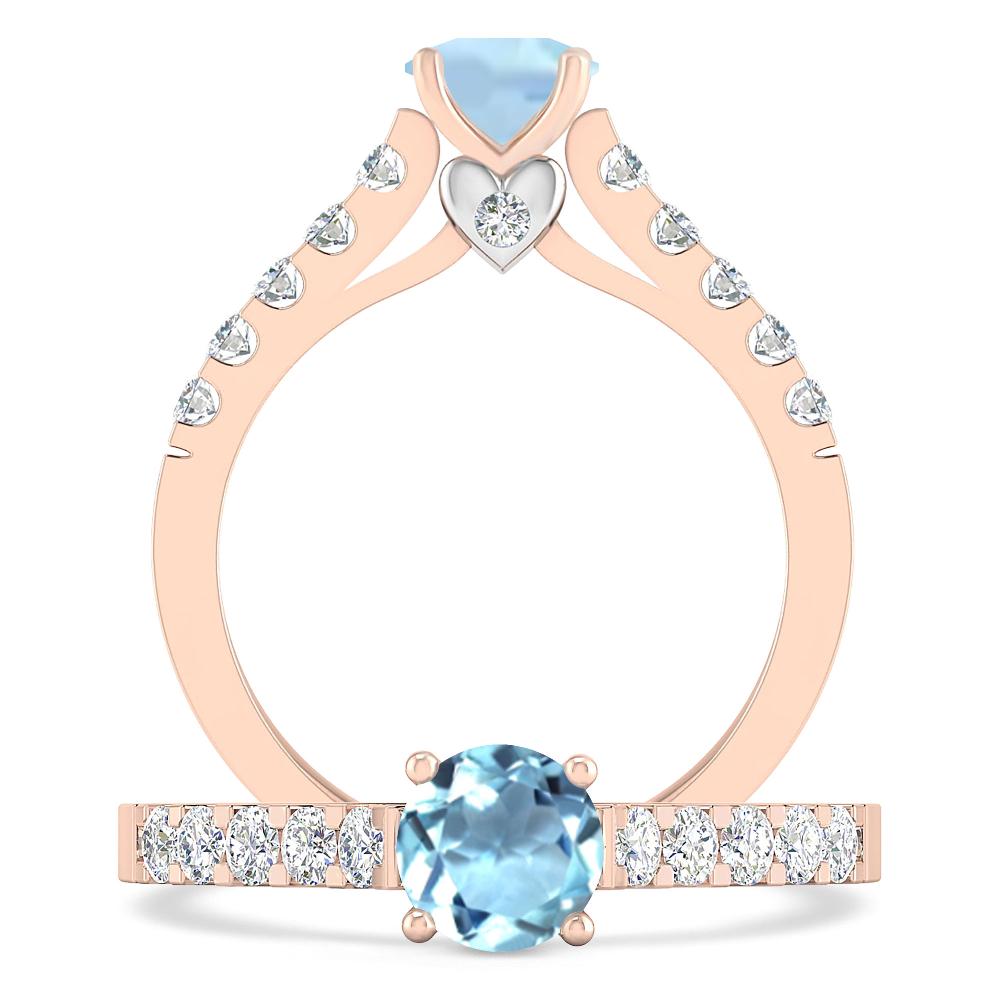 Rose Gold - Aquamarine