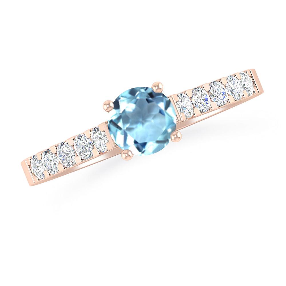Rose Gold - Aquamarine