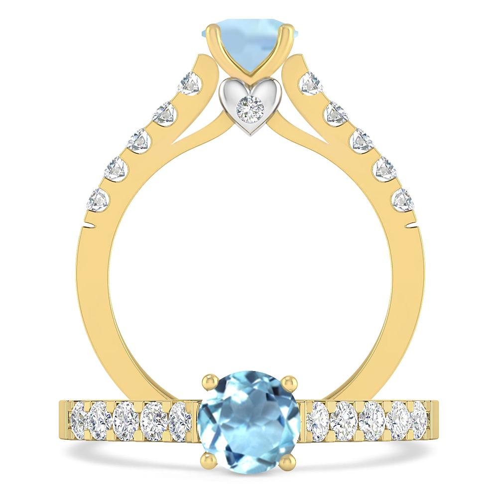 Yellow Gold - Aquamarine