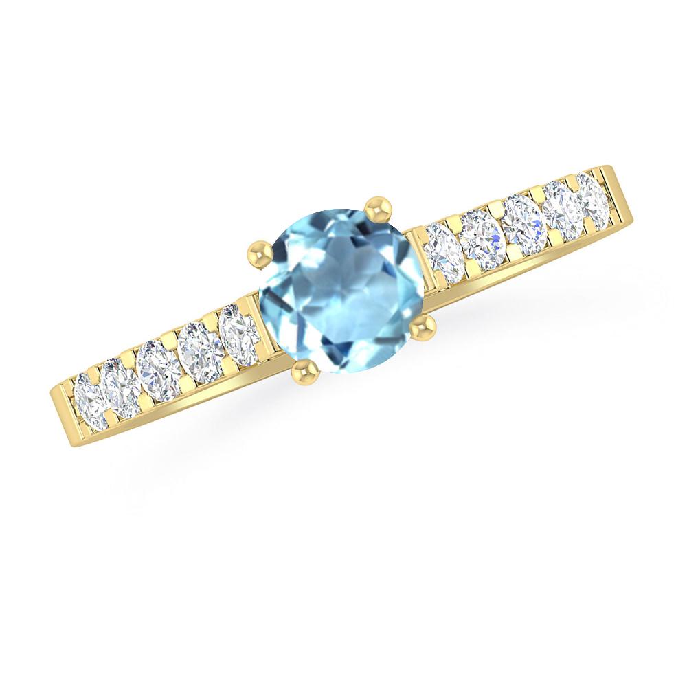 Yellow Gold - Aquamarine