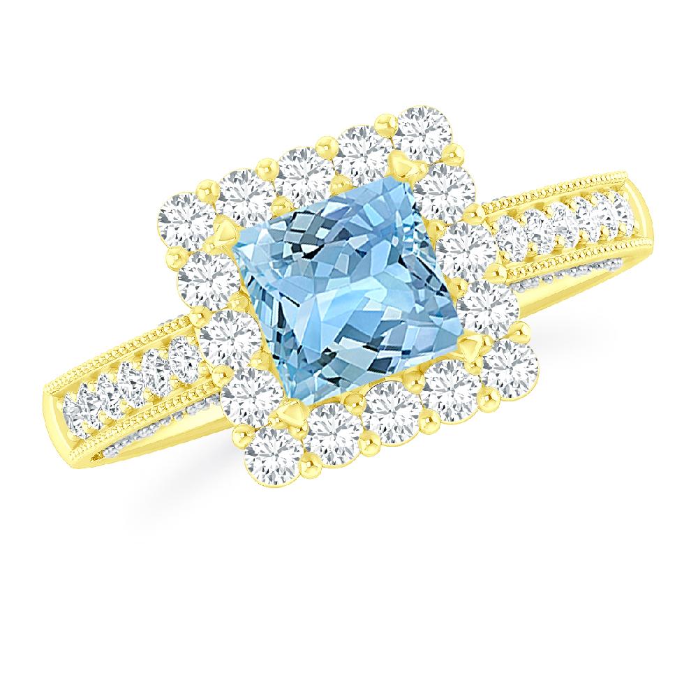 Yellow Gold - Aquamarine