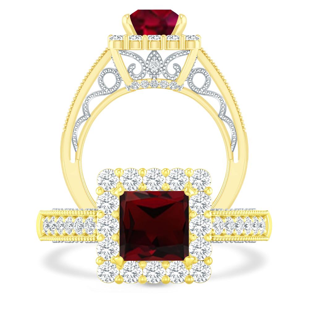 Yellow Gold - Garnet