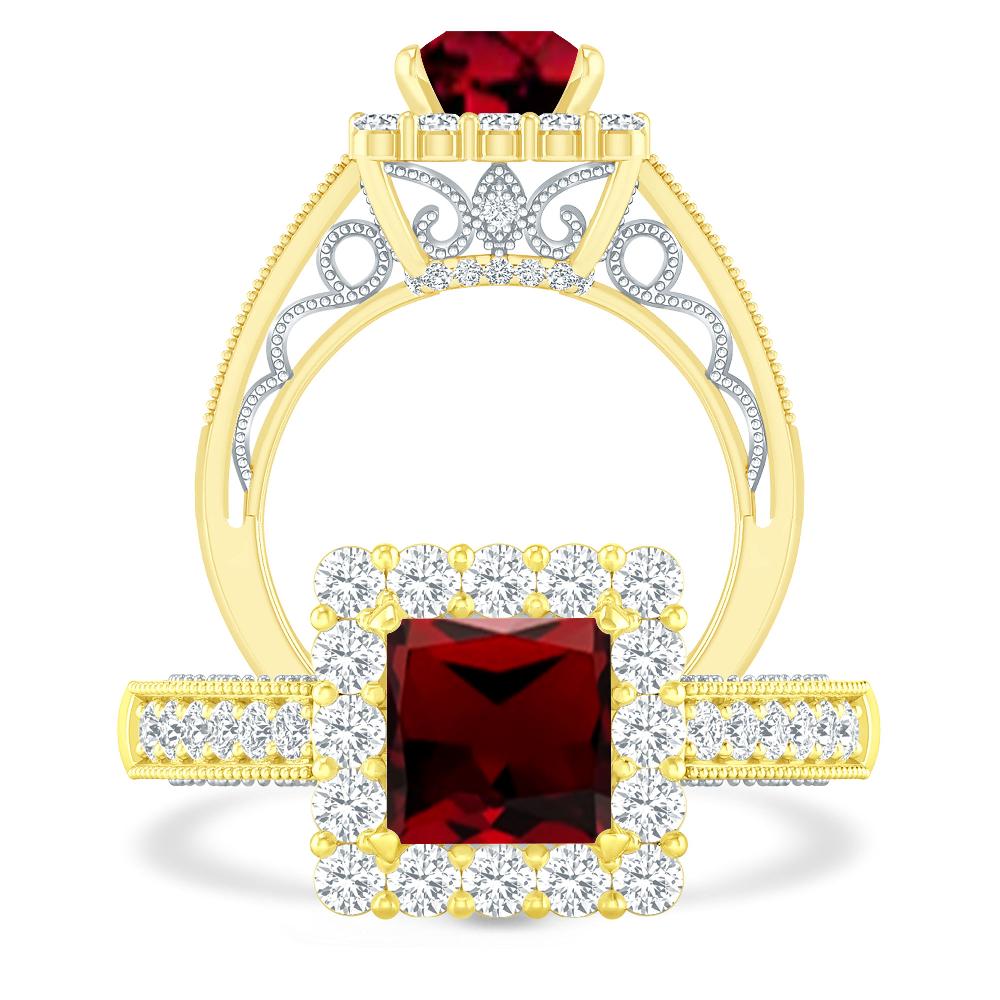 Yellow Gold - Garnet