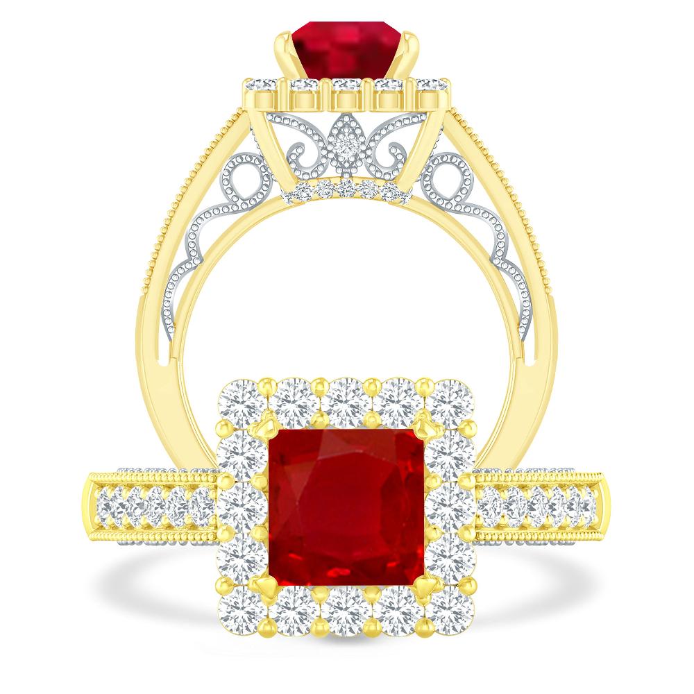 Yellow Gold - Ruby