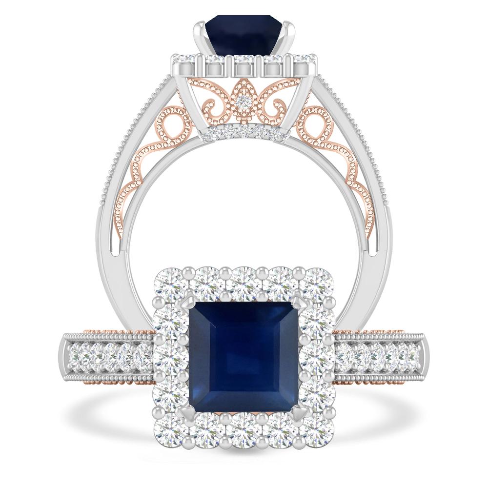 White Gold/Rose Gold - Sapphire
