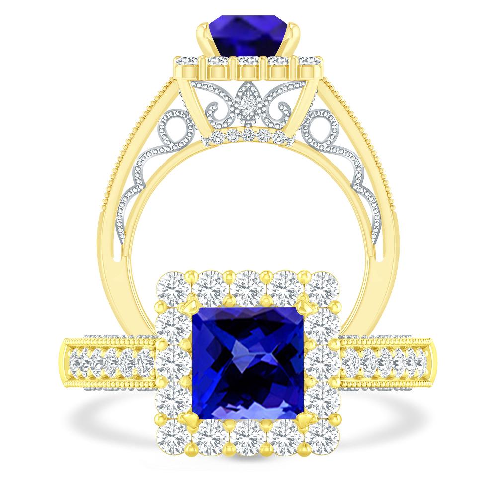 Yellow Gold - Tanzanite