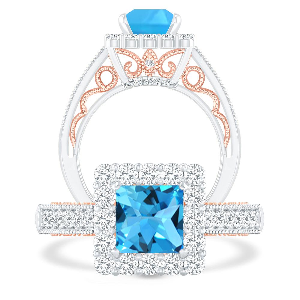 White Gold - Blue Topaz