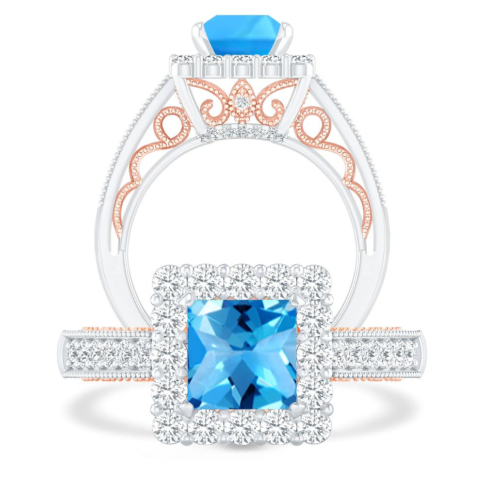 White Gold - Blue Topaz