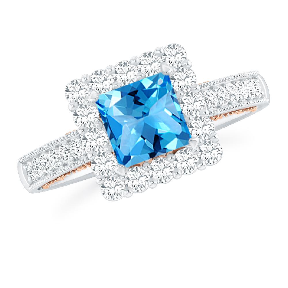 White Gold - Blue Topaz