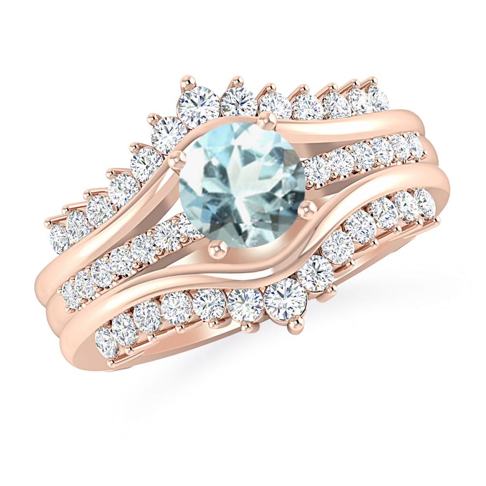 Rose Gold - Aquamarine