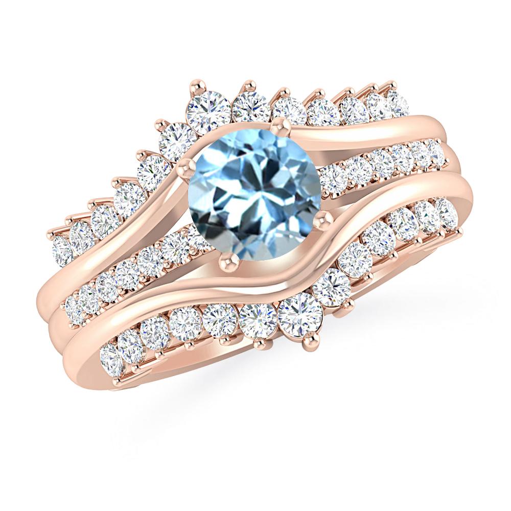 Rose Gold - Aquamarine