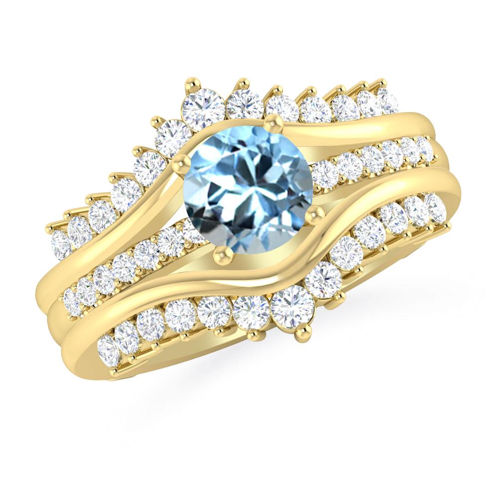 Yellow Gold - Aquamarine