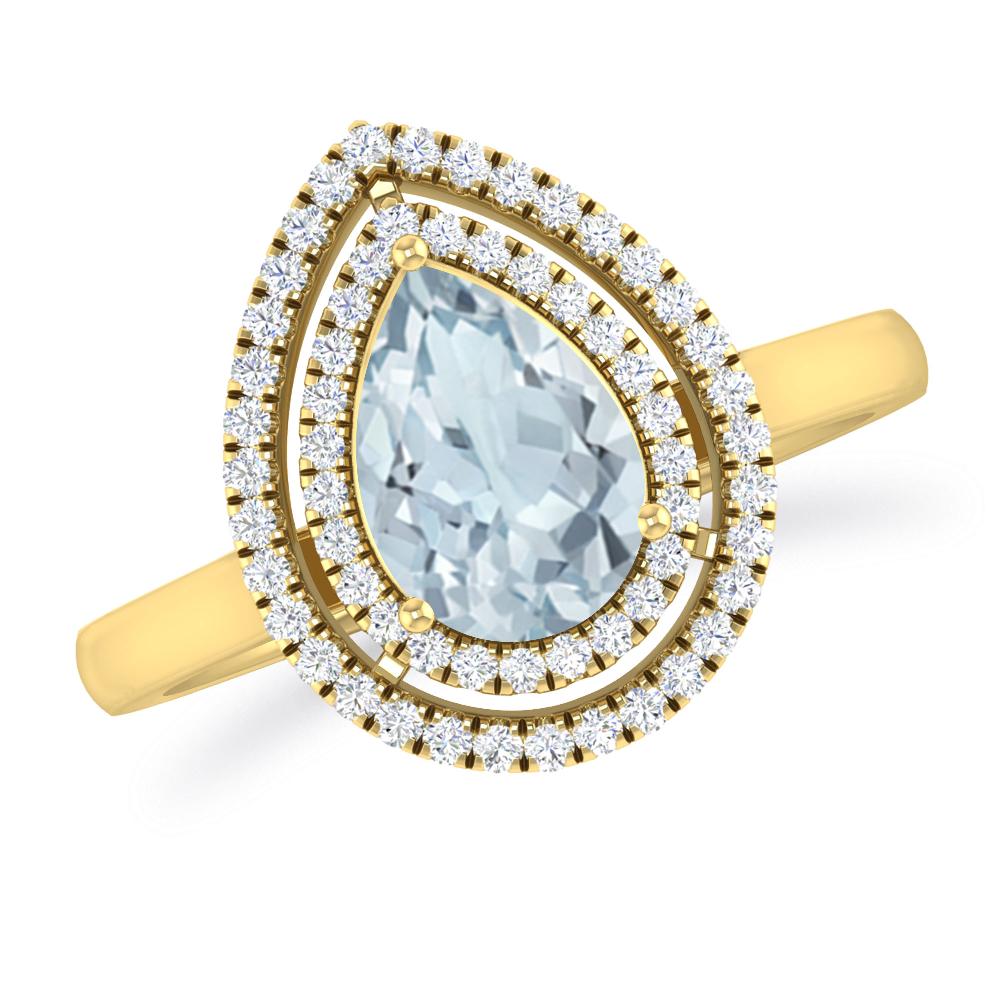 Yellow Gold - Aquamarine