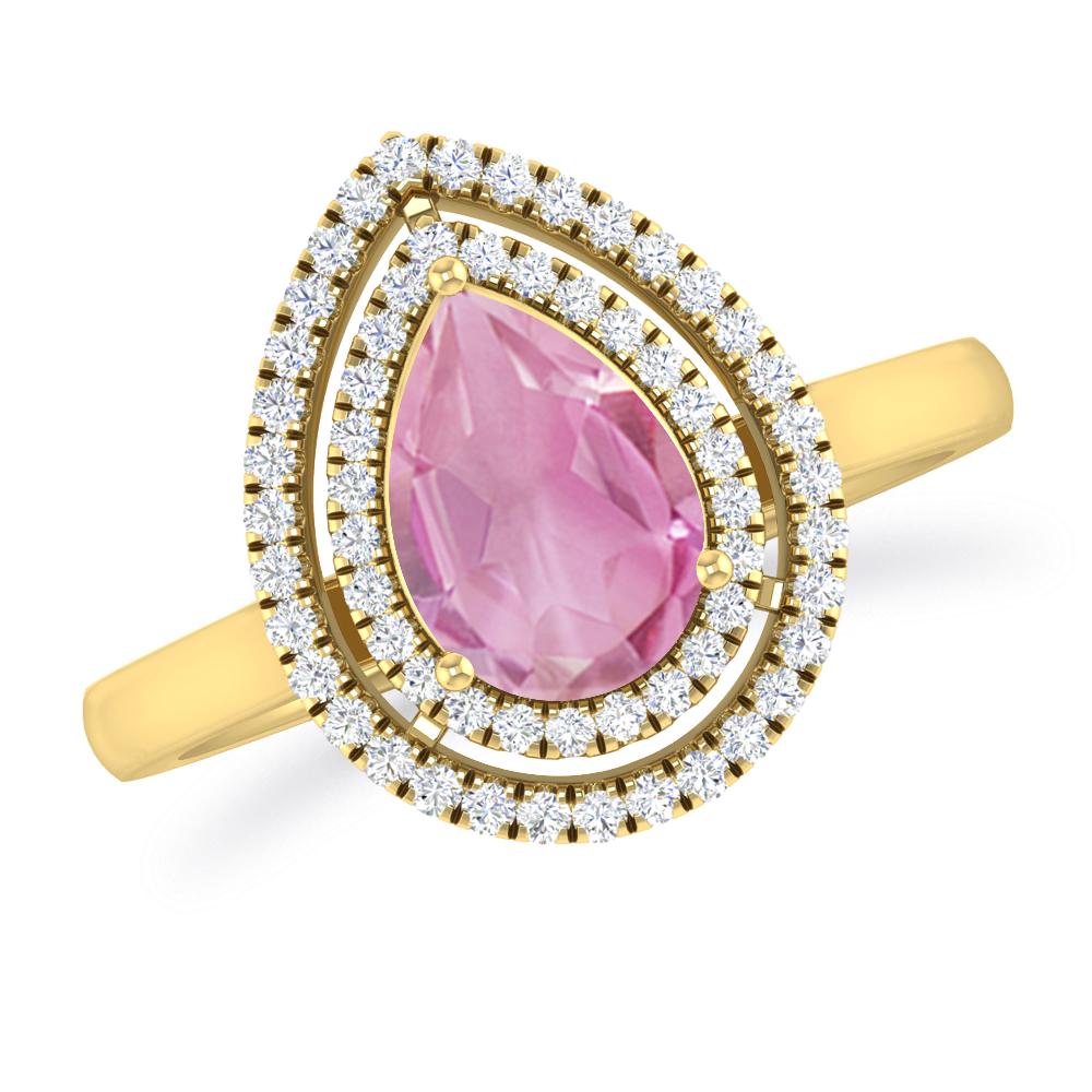 Yellow Gold - Pink Tourmaline