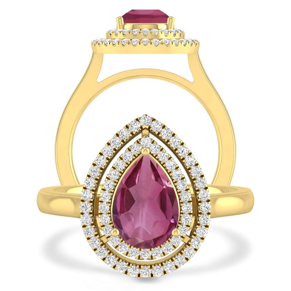 Yellow Gold - Pink Tourmaline