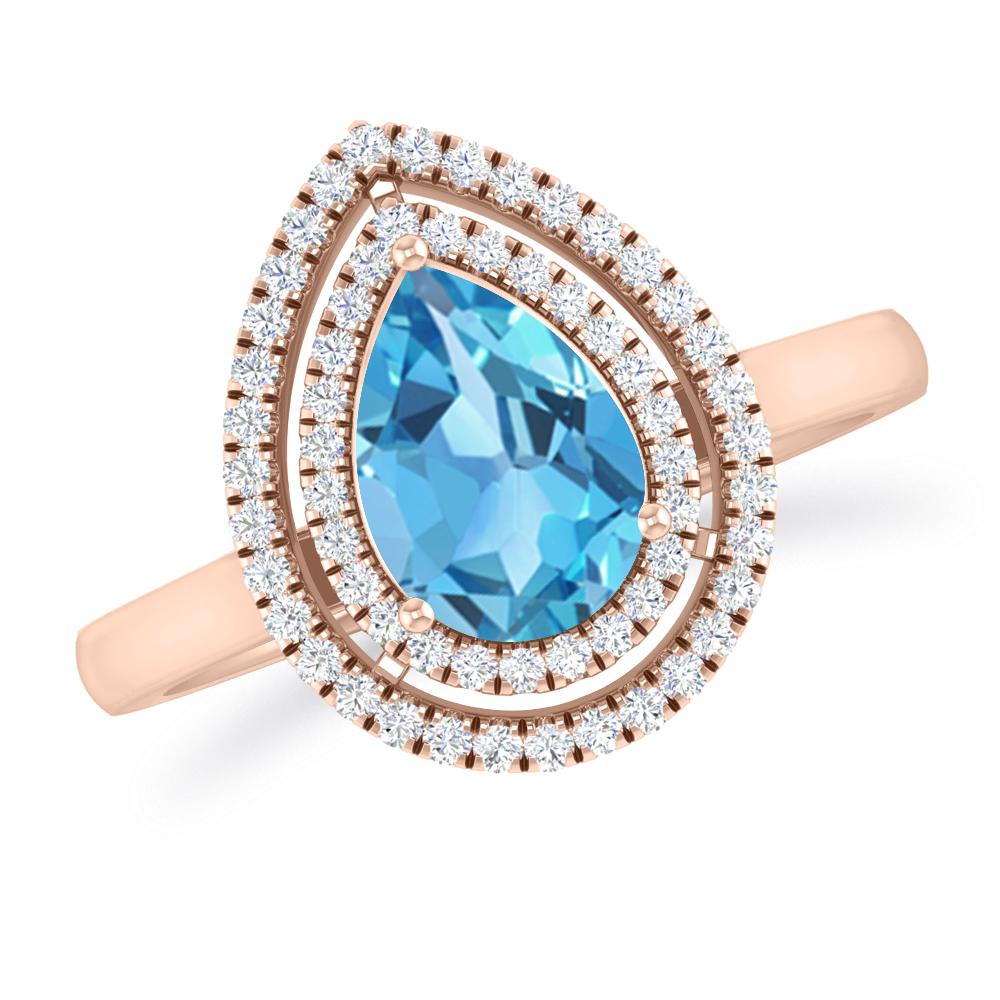Rose Gold - Blue Topaz