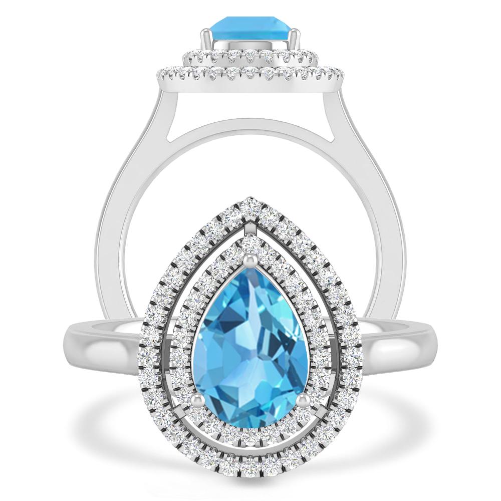 White Gold - Blue Topaz