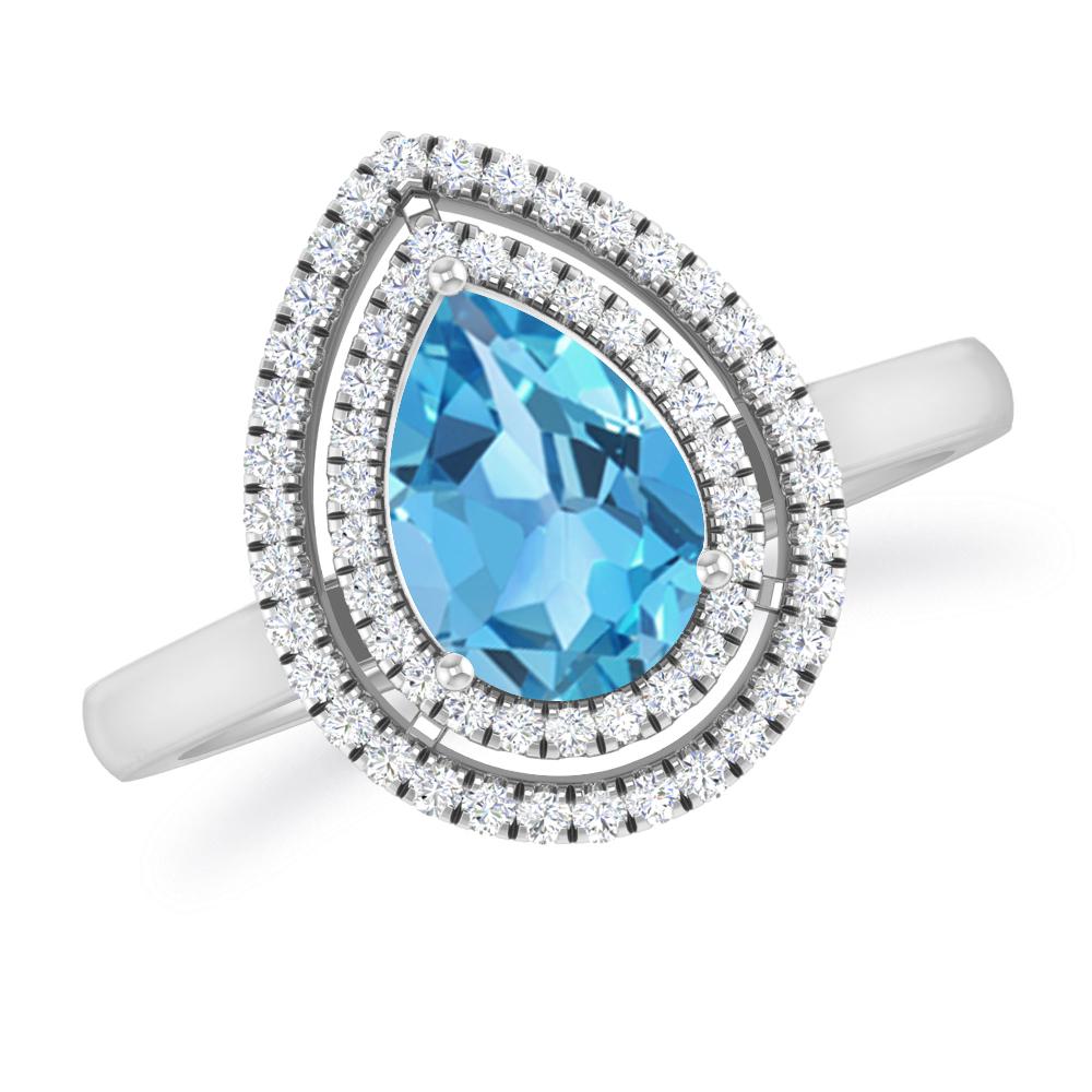 White Gold - Blue Topaz