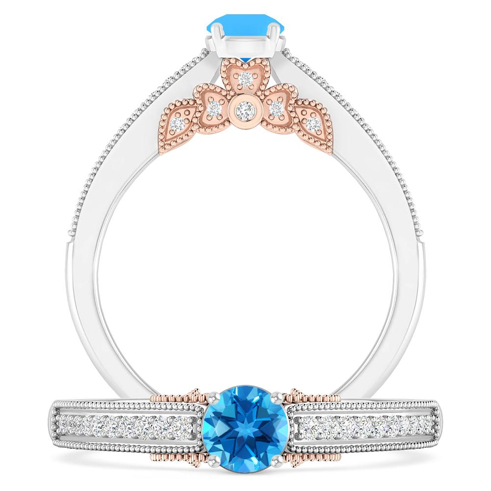 White Gold - Blue Topaz