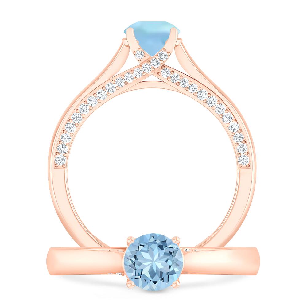 Rose Gold - Aquamarine