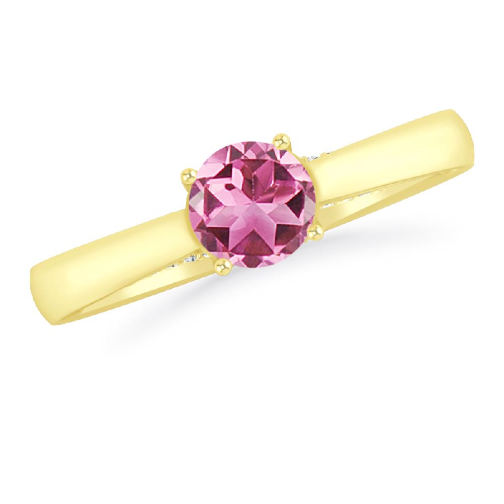 Yellow Gold - Pink Tourmaline
