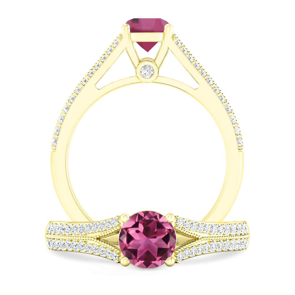 Yellow Gold - Pink Tourmaline
