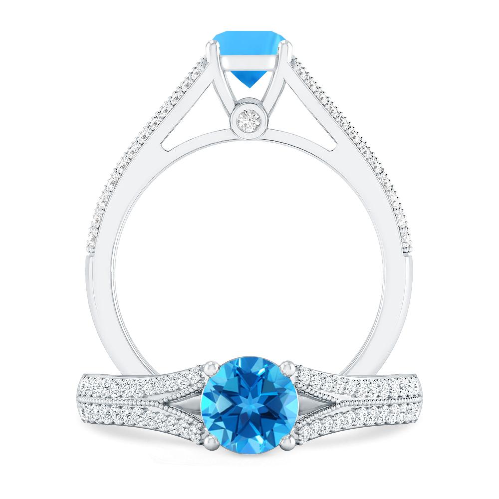 White Gold - Blue Topaz