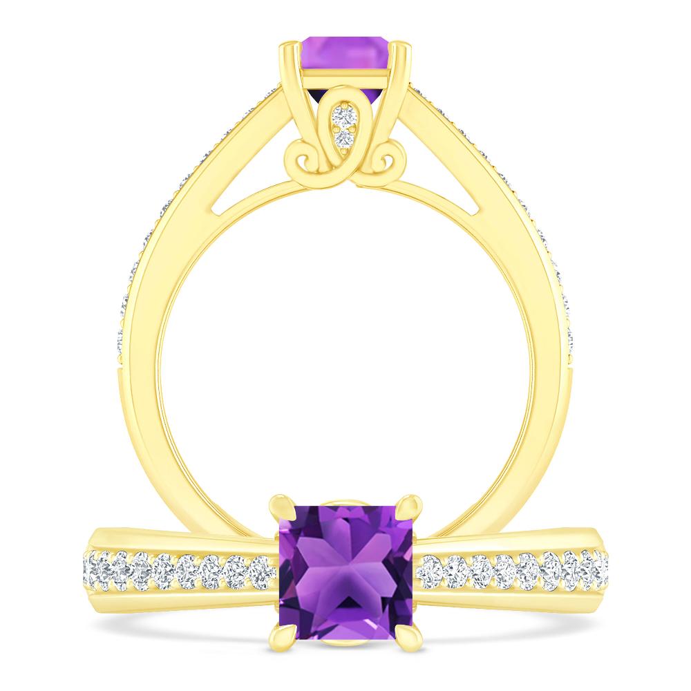 Yellow Gold - Amethyst