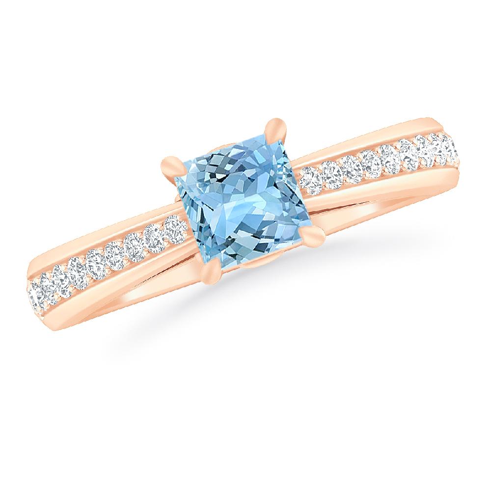 Rose Gold - Aquamarine