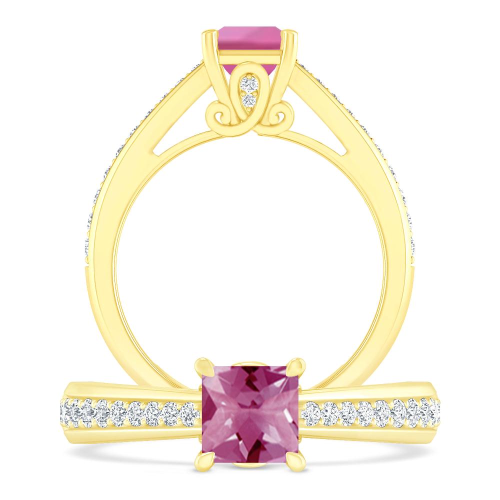 Yellow Gold - Pink Tourmaline