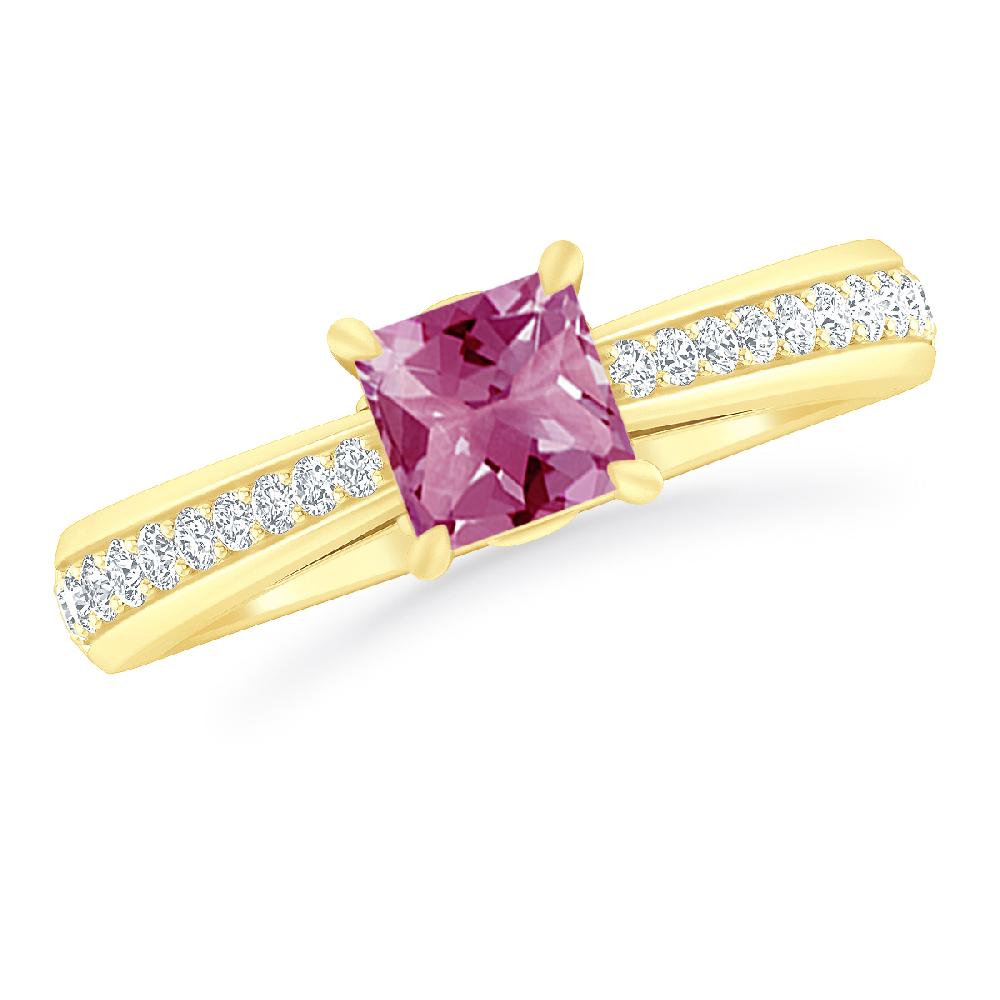 Yellow Gold - Pink Tourmaline
