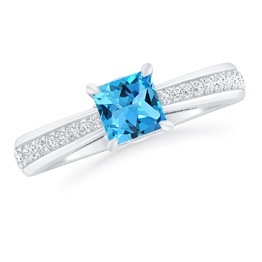 White Gold - Blue Topaz