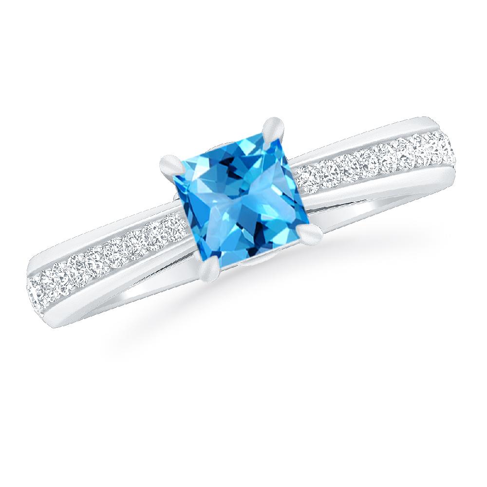 White Gold - Blue Topaz