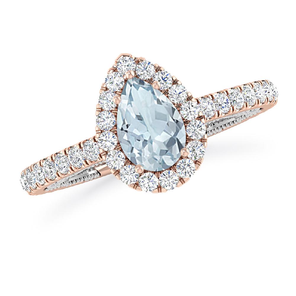 Rose Gold - Aquamarine