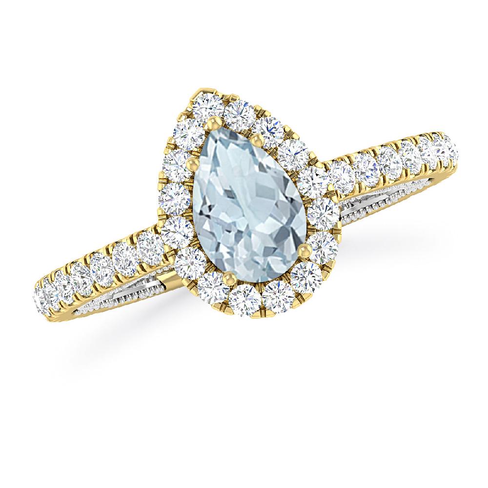 Yellow Gold - Aquamarine