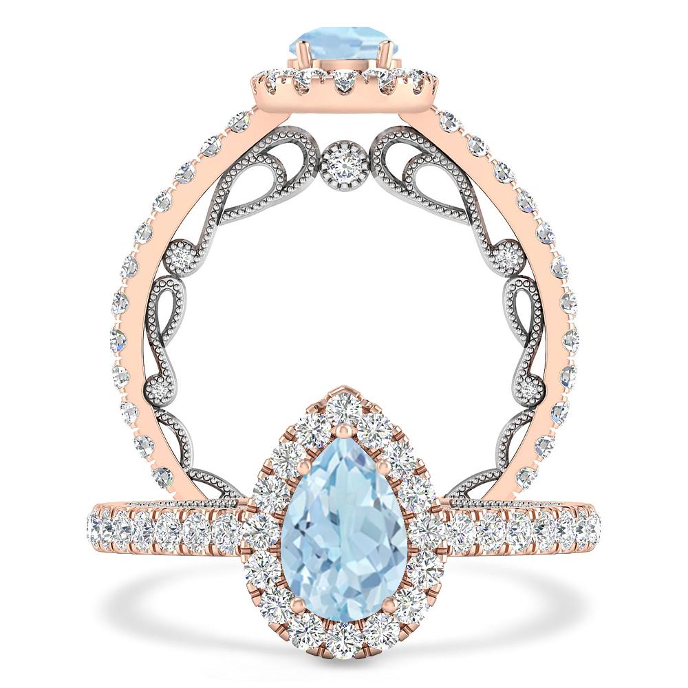 Rose Gold - Aquamarine