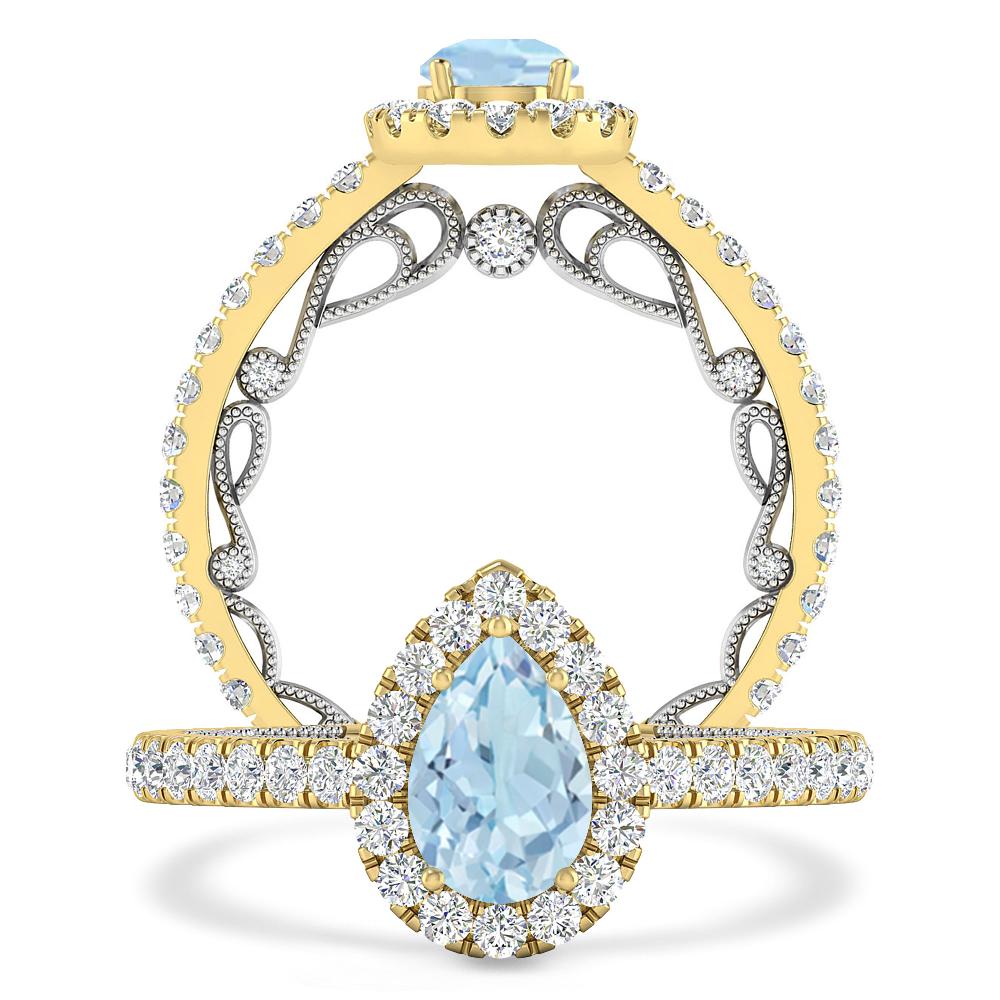 Yellow Gold - Aquamarine