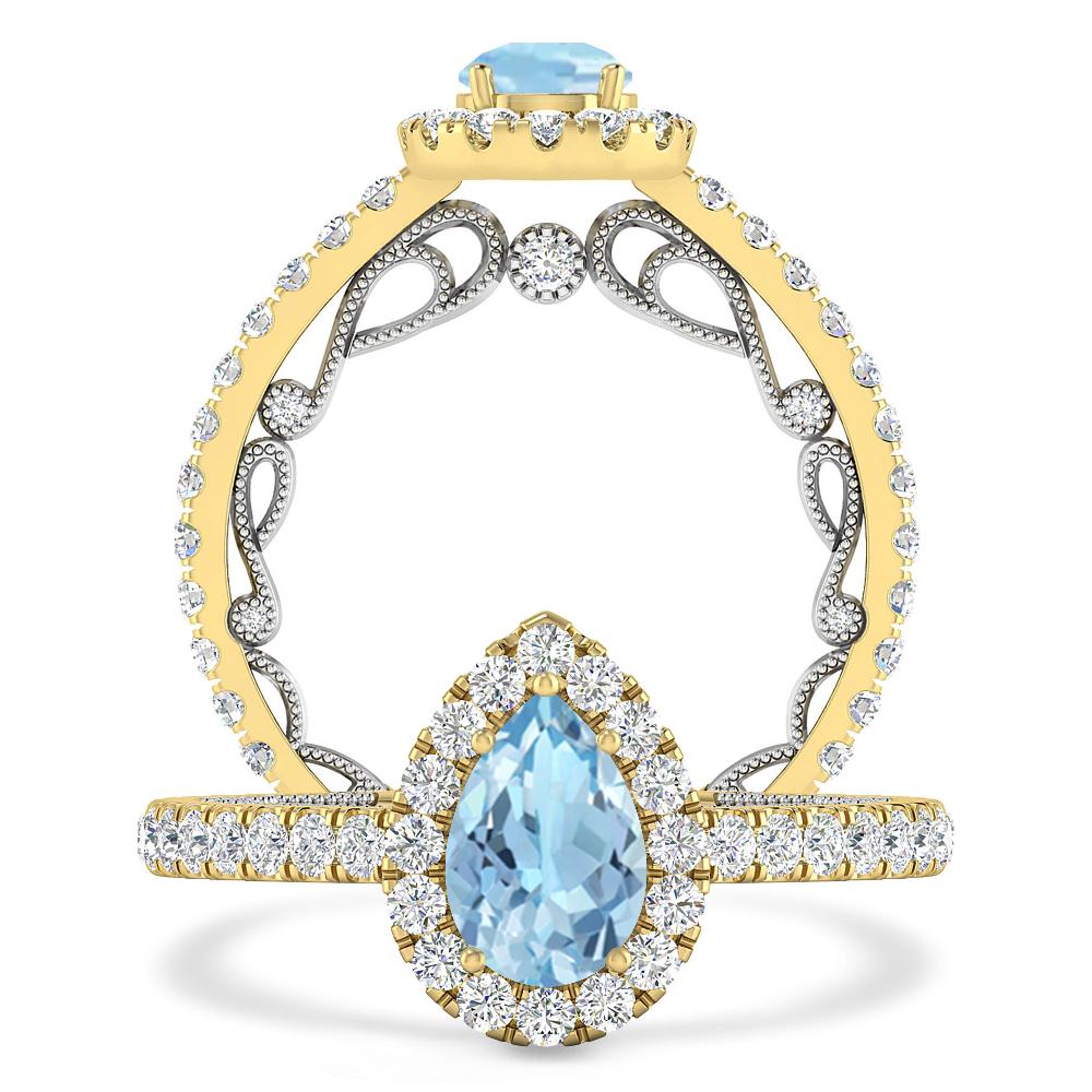 Yellow Gold - Aquamarine