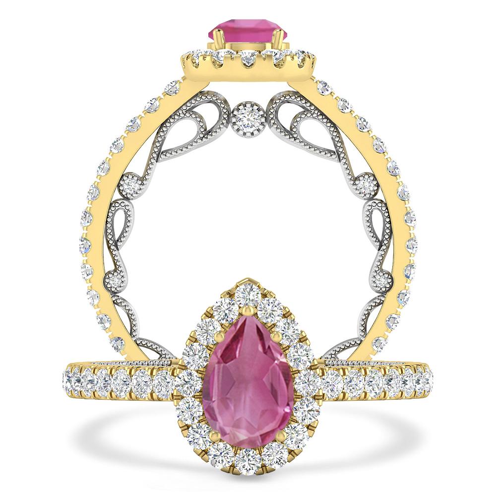 Yellow Gold - Pink Tourmaline
