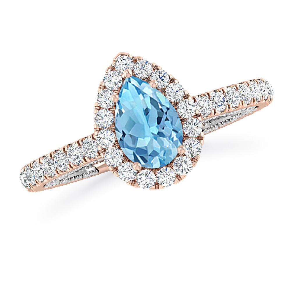 Rose Gold - Blue Topaz
