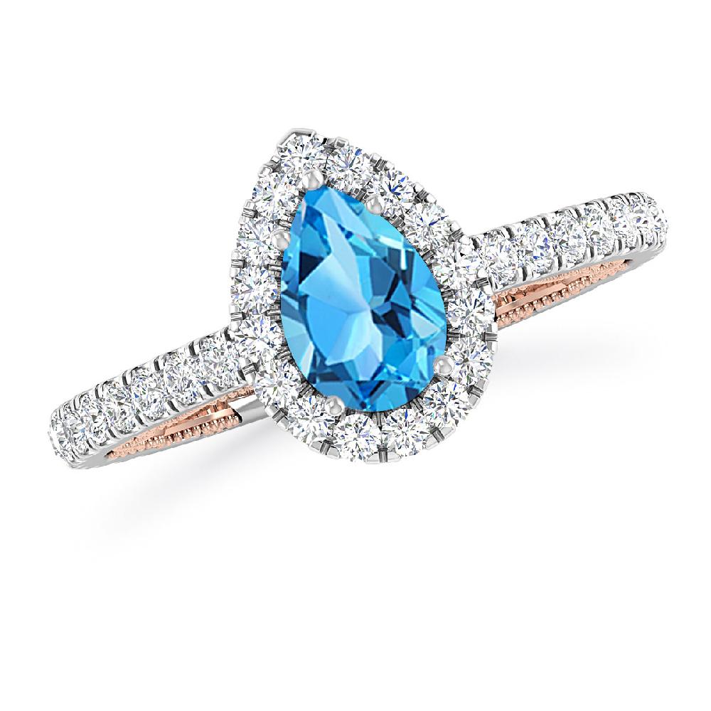 White Gold - Blue Topaz