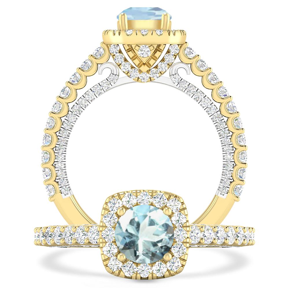 Yellow Gold - Aquamarine