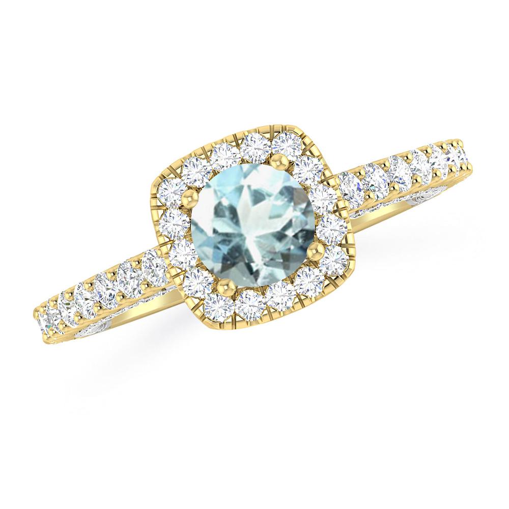 Yellow Gold - Aquamarine