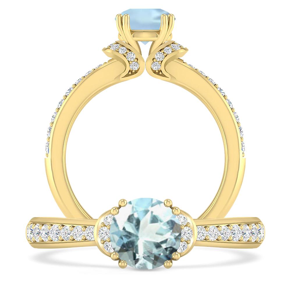 Yellow Gold - Aquamarine
