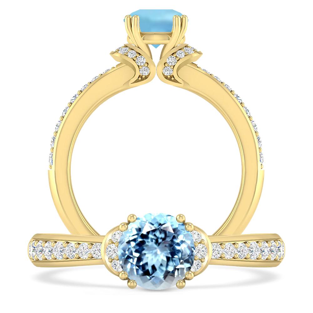 Yellow Gold - Aquamarine